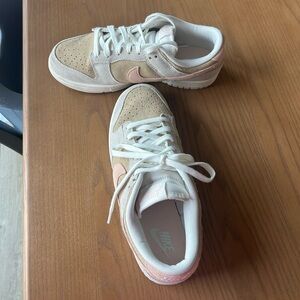 Nike Women's Beige and Pink Sneakers